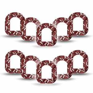 ExpressionMed Football Pod Mini Tape 10-Pack, Pigskin Passion Fixing Ring Patch Pump Design