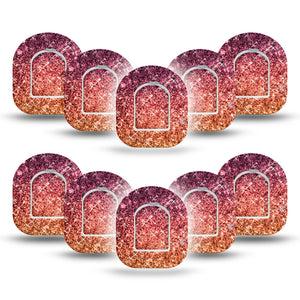 ExpressionMed Glittering Fall Ombre Pod Mini Tape 10-Pack Stickers and 10-Pack Tapes, Ombre Elegance Fixing Ring Patch Pump Design