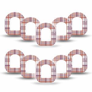 ExpressionMed Auburn Plaid Pod Mini Tape 10-Pack, Plaid Design Fixing Ring Tape Pump Design