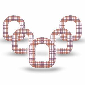 ExpressionMed Auburn Plaid Pod Mini Tape 5-Pack, Earthy Tartan Adhesive Patch Pump Design