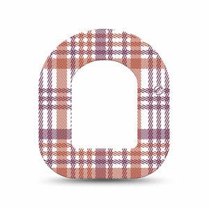 ExpressionMed Auburn Plaid Pod Mini Tape Single, Rustic Checkered Pattern Adhesive Patch Pump Design