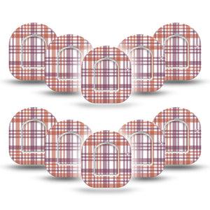 ExpressionMed Auburn Plaid Pod Mini Tape 10-Pack Stickers and 10-Pack Tapes, Plaid Design Fixing Ring Tape Pump Design
