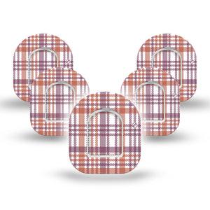 ExpressionMed Auburn Plaid Pod Mini Tape 5 Stickers and 5 Tapes, Plaid Design Fixing Ring Tape Pump Design