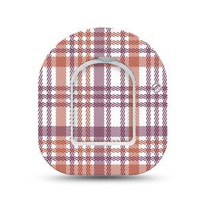 ExpressionMed Auburn Plaid Pod Mini Tape Single Sticker and Single Tape, Autumnal Flannel Fixing Ring Tape Pump Design