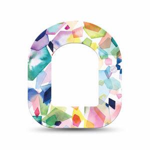 ExpressionMed Kaleidoscope Pod Mini Tape Single, Colorful Patterns Adhesive Patch Pump Design