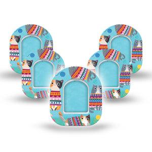 ExpressionMed Sweater Cats Pod Mini Tape 5 Stickers and 5 Tapes, Winter Warmth Adhesive Tape Pump Design