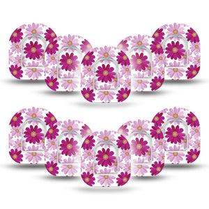 ExpressionMed Brilliant Daisies Pod Mini Tape 10-Pack Stickers and 5 Tapes, Radiant Daisies Patch Pump Design
