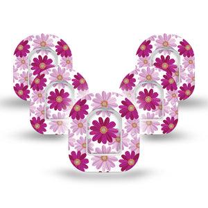 ExpressionMed Brilliant Daisies Pod Mini Tape 5 Stickers and 5 Tapes, Radiant Daisies Patch Pump Design