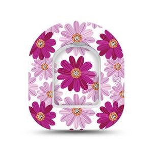 ExpressionMed Brilliant Daisies Pod Mini Tape Single Sticker and Single Tape, Sunny Petals Patch Pump Design