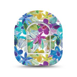 ExpressionMed Watercolor Floral Pod Mini Tape Single Sticker and Single Tape, Delicate Petals Overlay Tape Pump Design