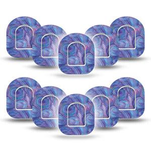 ExpressionMed Purple Agate Pod Mini Tape 10 Stickers and 10 Tapes, Gemstone Beauty Fixing Ring Patch Pump Design