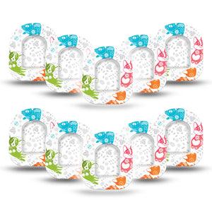 ExpressionMed Gooseberry Puppies Pod Mini Tape 10-Pack Stickers and 10-Pack Tapes, Sweet Pooches Adhesive Patch Pump Design