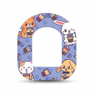 ExpressionMed Boba Buddies Pod Mini Tape Single, Bubble Tea Friends Plaster Pump Design