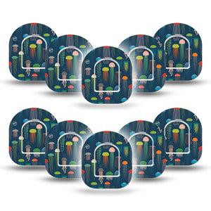 ExpressionMed Just Jellies Pod Mini Tape 10-Pack Stickers and 10-Pack Tapes, Colorful Jellies Adhesive Tape Pump Design