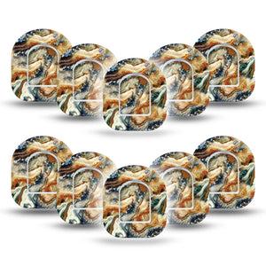 ExpressionMed Sea in a Storm Pod Mini Tape 10-Pack Stickers and 10-Pack Tapes, Stormy Seascape Plaster Pump Design