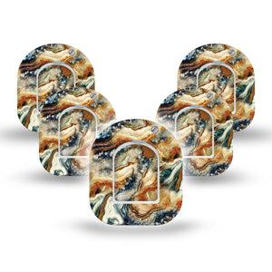 ExpressionMed Sea in a Storm Pod Mini Tape 5 Stickers and 5 Tapes, Stormy Seascape Plaster Pump Design