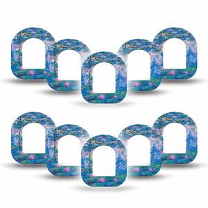 ExpressionMed Monet Water Lilies Pod Mini Tape, 10-Pack, Calm River Themed, CGM Adhesive Patch Design