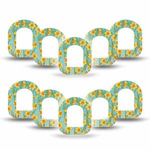 ExpressionMed Daffodils Pod Mini Tape 10-Pack, Yellow Blossoms Fixing Ring Patch Pump Design