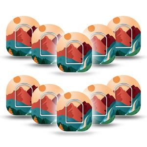 ExpressionMed National Parks Pod Mini Tape 10 Stickers and 10 Tapes, Scenic Beauty Fixing Ring Patch Pump Design