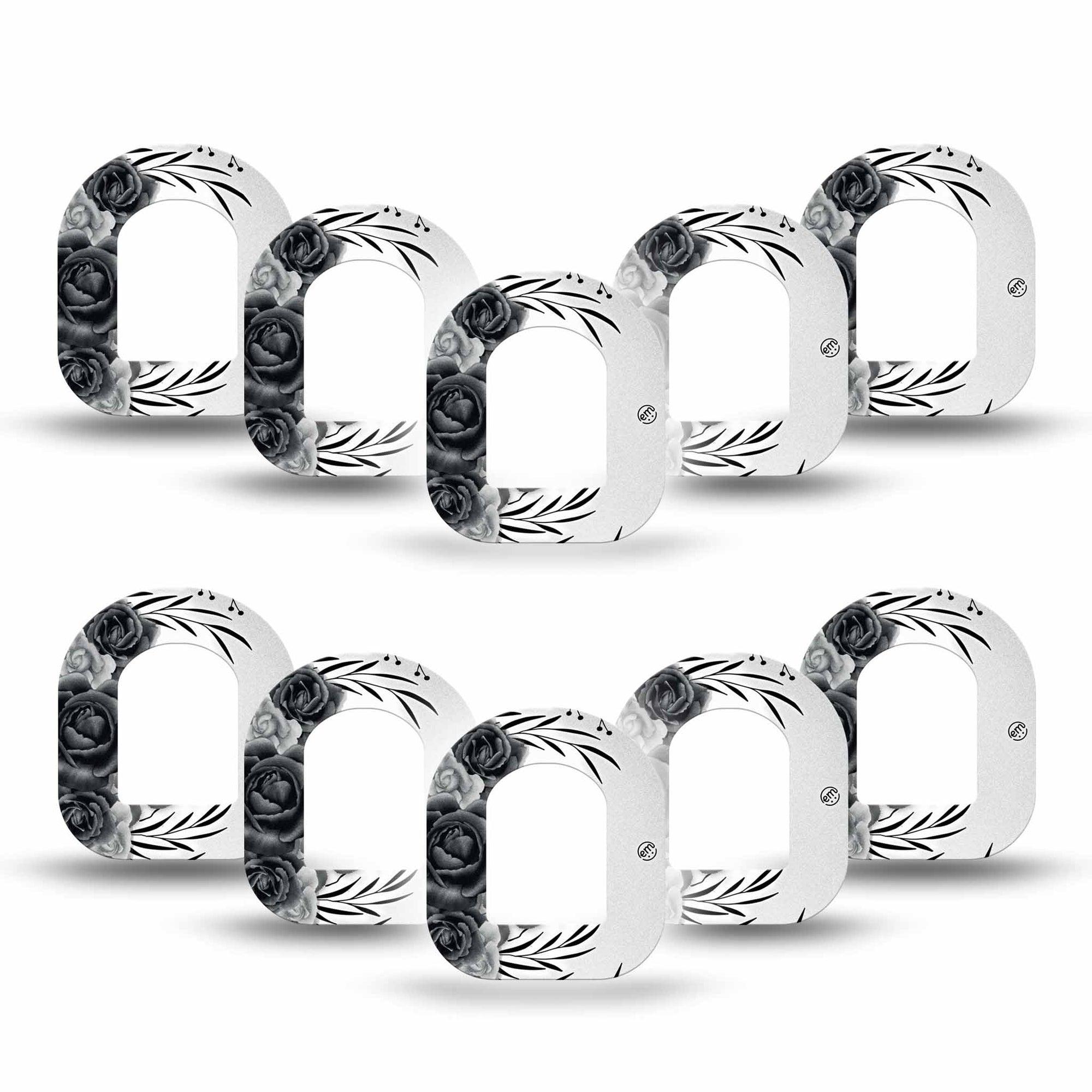 ExpressionMed Tattoo Rose Pod Mini Tape, 10-Pack, Classic Tattoo Rose Inspired Design Pod Adhesive Patch