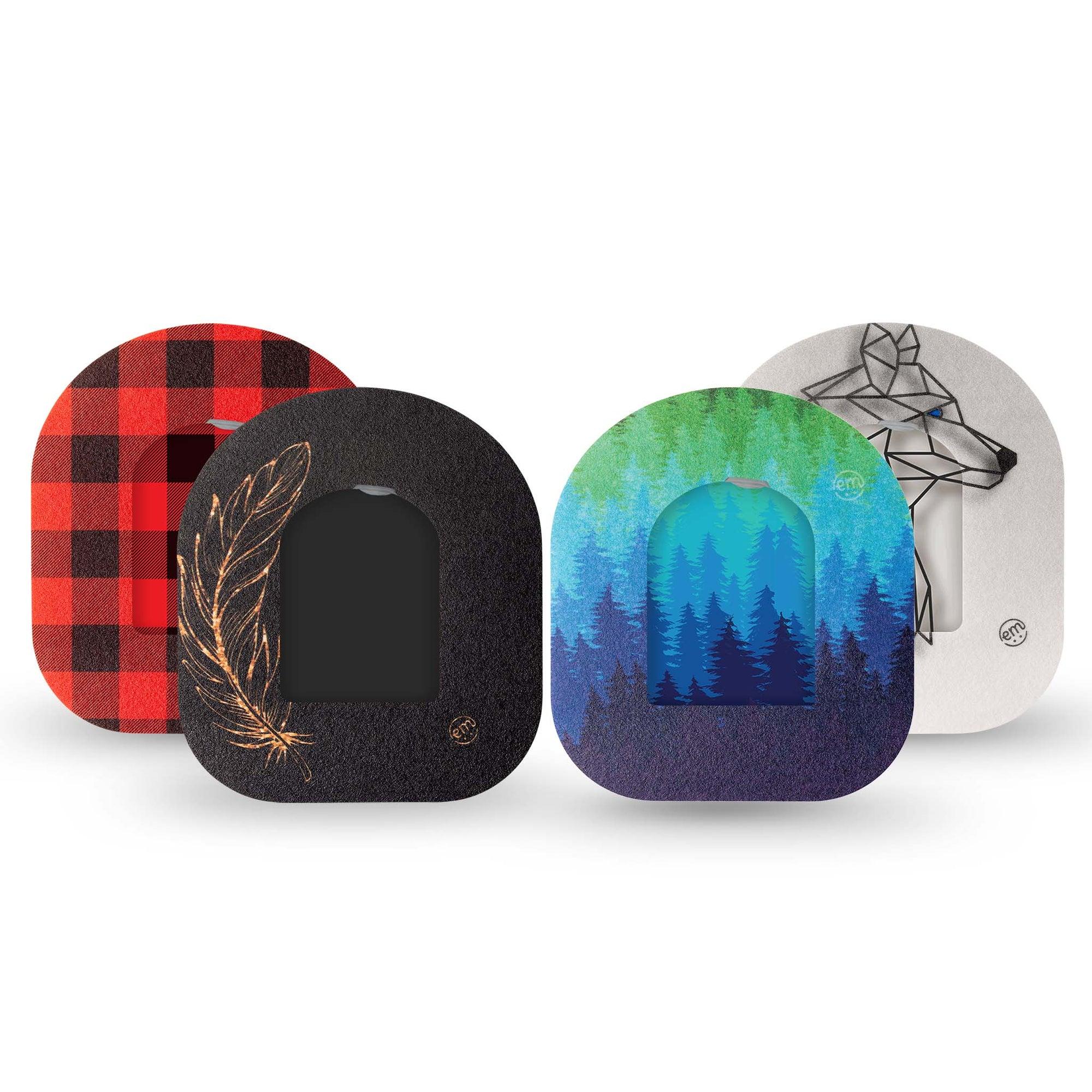 ExpressionMed Into the Woods Variety Pack Pod Tape and Sticker, 8-Pack, Forest Adventure Inspired, CGM Sticker and Tape Pairing