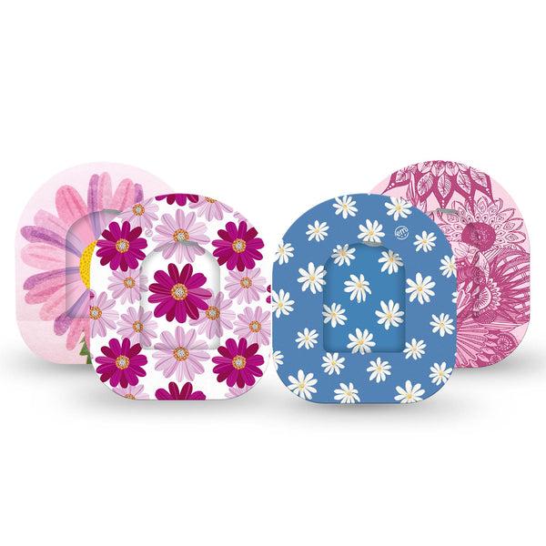 ExpressionMed Daisy Chain Variety Pack Pod Tape and Sticker, 8-Pack, Floral Harmony Inspired, CGM Sticker and Tape Design