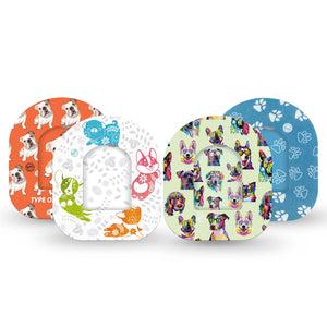 ExpressionMed Crazy Canine Variety Pack Pod Tape, Tape and Sticker, 8-Packed Dog Themed Pod Sticker and Tape Pairing