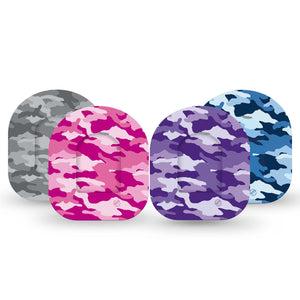 ExpressionMed Cool Camo Variety Pack  Omnipod Tape and Sticker, 8-Pack Variety, Camo Colorful Themed Designs, CGM Adhesive Tape Design