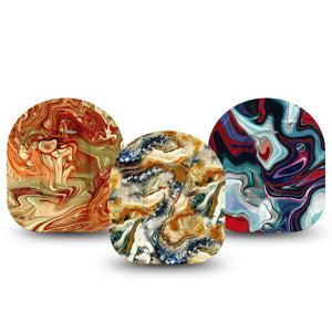 ExpressionMed Whirling Colors Variety Pack Omnipod Tape, 6-Pack Variety, Abstract Colors, CGM Overlay Tape Design