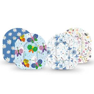 ExpressionMed Blossoming Variety Pack Pod Tape, 8-Pack Tape and Sticker Variety, Floral Haven, CGM Adhesive Tape and Sticker Design