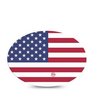 Medtronic Enlite / Guardian ExpressionMed U.S. Flag Universal Oval Tape