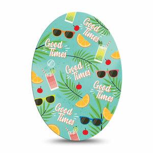 Medtronic Enlite / Guardian ExpressionMed Good Times Universal Oval Tape, Single, Citrus Refreshments Themed, Medtronic Overlay Patch Design