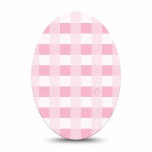 Medtronic Enlite / Guardian ExpressionMed Pink Gingham Universal Oval Tape, Single, Plaid Design Inspired, Medtronic Overlay Patch Design