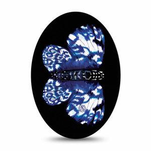 ExpressionMed Blue Tie Dye Butterfly Medtronic Guardian Enlite Universal Oval Tape, Single Tape, Lepidopterous Insect, CGM, Fixing Ring Design