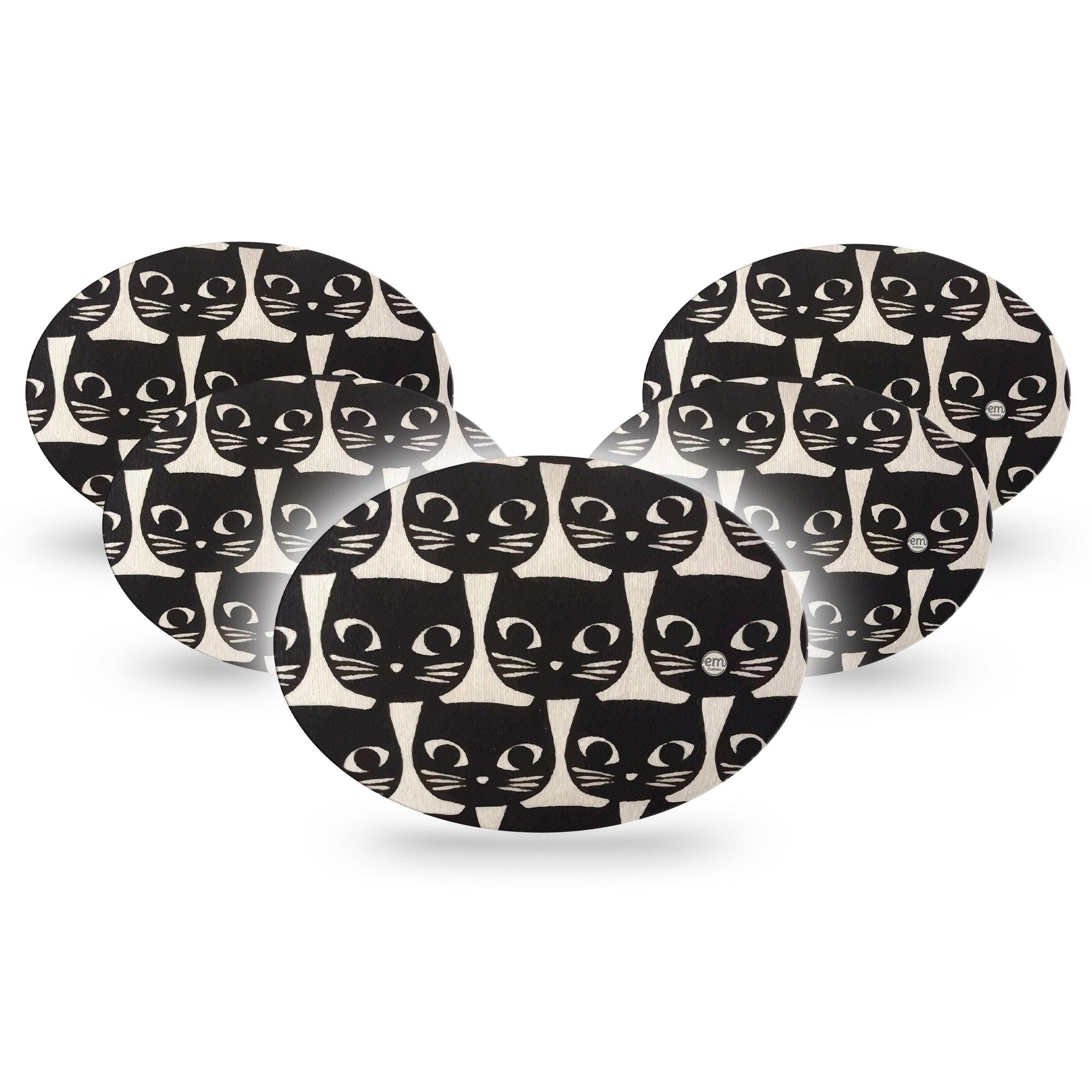 Medtronic Enlite / Guardian Black Cats Universal Oval Patch 5-Pack