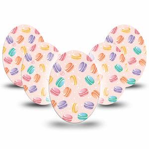 Medtronic Enlite / Guardian ExpressionMed Macarons Universal Oval Tape, 5-Pack, Cookie Delicacies Themed, Medtronic Overlay Patch Design