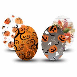 Medtronic Enlite / Guardian ExpressionMed Halloween Variety Pack Universal Oval Tape, Halloween Illustration, Medtronic CGM Adhesive Patch Design