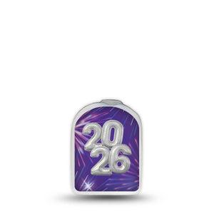 ExpressionMed New Years Celebration Omnipod Surface Center Sticker Single Sticker Only Celebrating 2025 New Year, Vinyl Decoration Pump Design