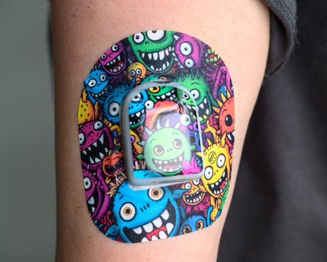 all monsters are human tattoo ExpressionMed Funky Monsters Pod Center Vinyl Decorative Sticker