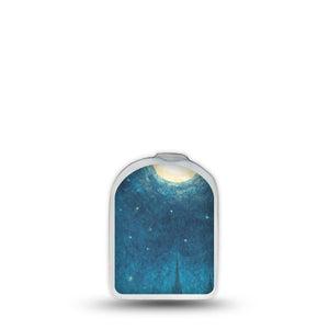 ExpressionMed Starlight Flyers Omnipod Sticker, Pod Surface Sticker peter pan flying scene Fixing Ring Tape For Insulin Pump