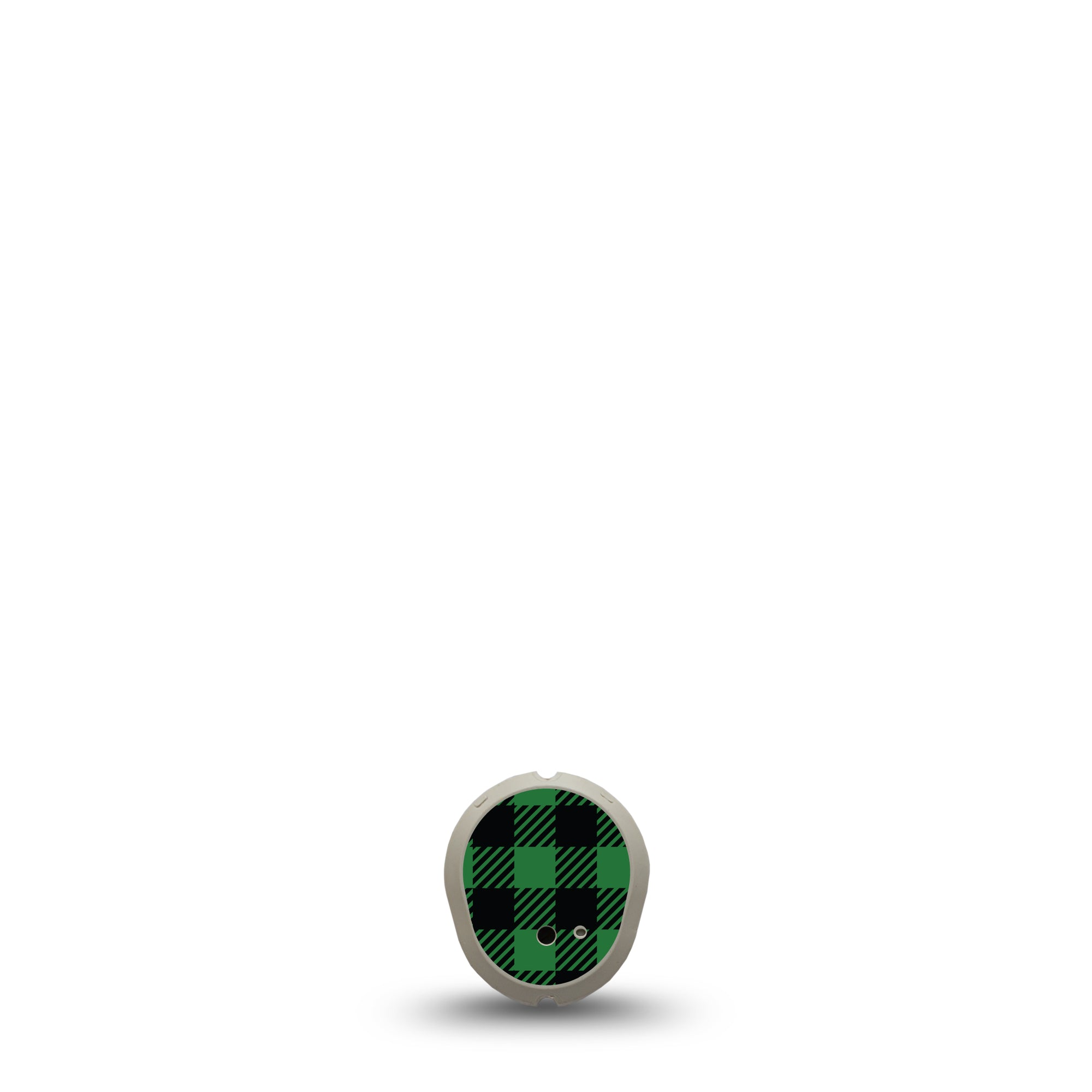 Embroidered Clover Dexcom G7 Transmitter Sticker, Single, Checkered Black And Green Inspired, Adhesive Sticker Design