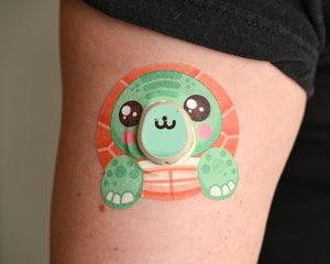 ExpressionMed, Turtle Dexcom G7 and Stelo Transmitter Sticker, Tape & Sticker, Human Wearing Cute Turtle Themed CGM Adhesive Patch Design