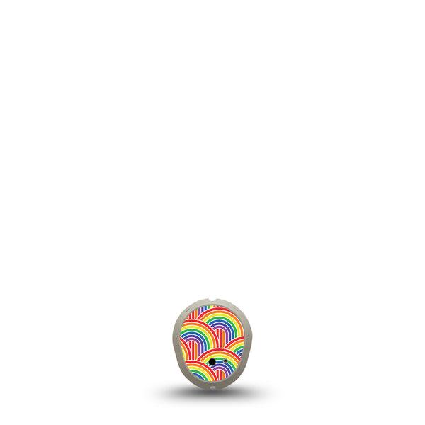 Abundant Rainbows Dexcom G7 Transmitter Sticker, Single Sticker Only, Rainbows Overlaying Rainbows Vinyl CGM Dexcom G7 Transmitter Sticker, Dexcom Stelo Glucose Biosensor System