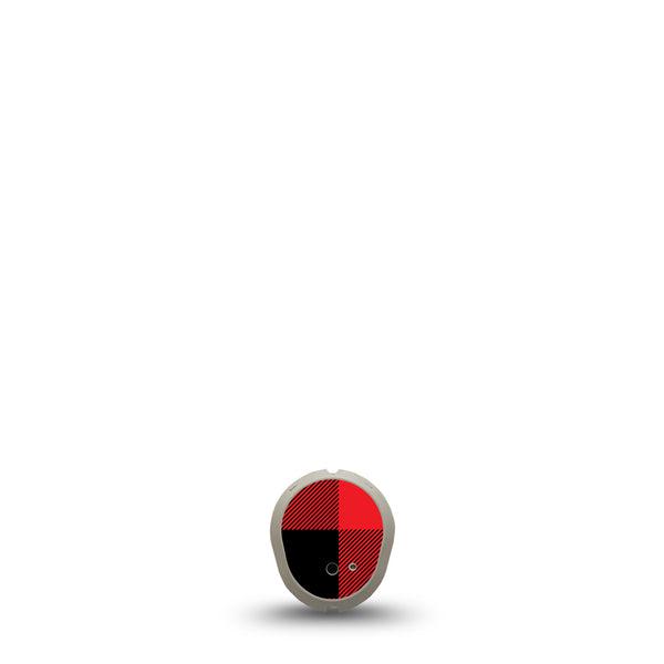 ExpressionMed Lumberjack Dexcom G7 Transmitter Sticker, Single, Lumberjack Red And Black Plaid Inspired, Adhesive Sticker Design, Dexcom Stelo Glucose Biosensor System
