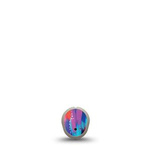Streaking Colors Dexcom G7 Transmitter Sticker, Single, Color Strokes Inspired, Adhesive Sticker Design
