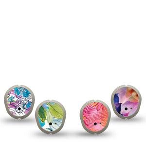 Bursting Blooms Variety Pack Dexcom G7 Tape, 4-Pack, Floral Artwork Inspired, Adhesive Sticker Design