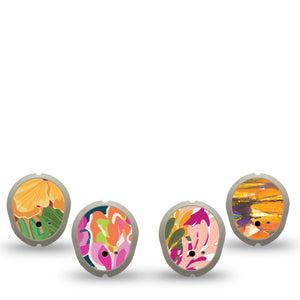 ExpressionMed Tangerine Tropics Variety Pack Dexcom G7 Sticker, Dexcom Stelo Glucose Biosensor System, 4-Pack Sticker Variety Sunset Island Escape, Vinyl Decoration Continuous Glucose Monitor Design