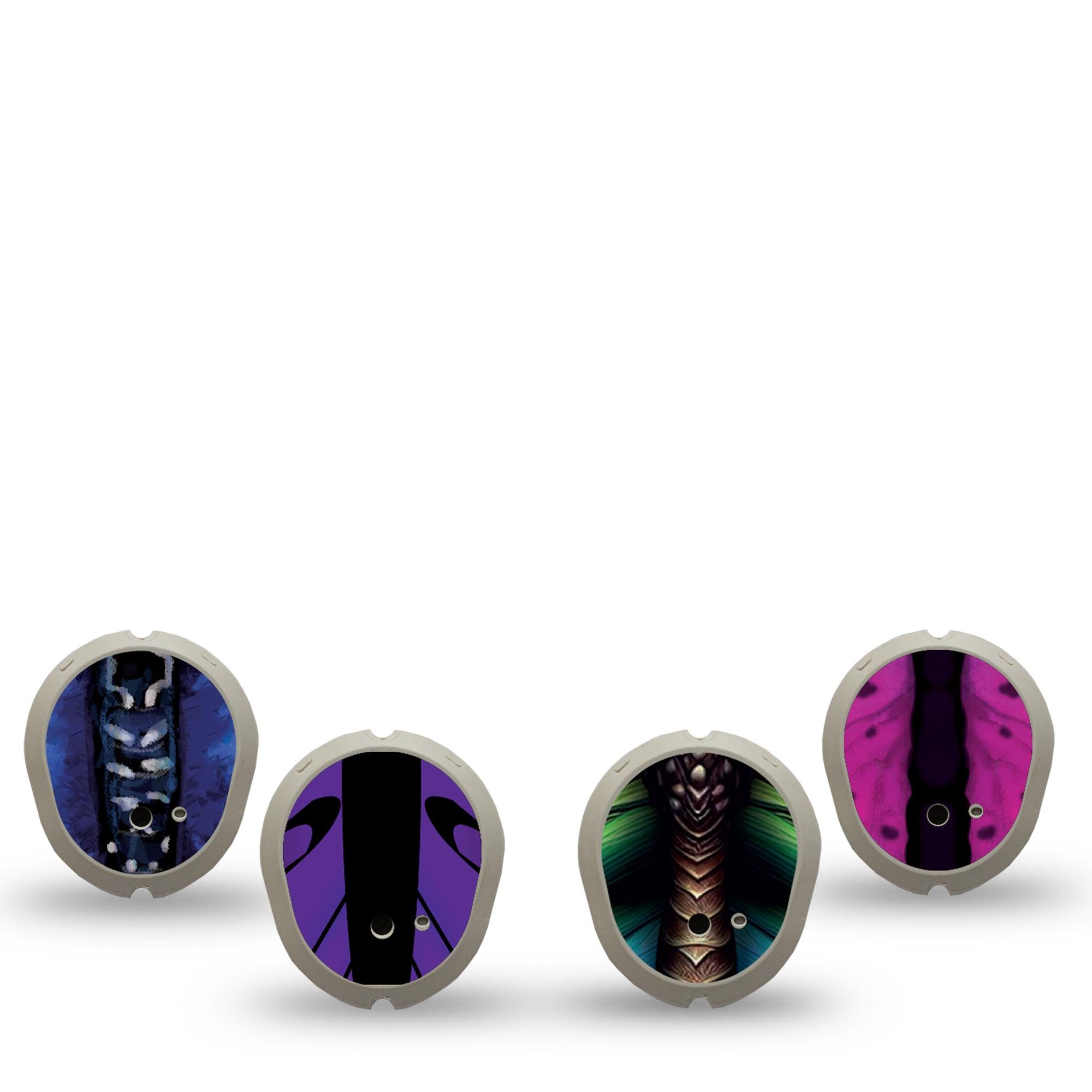 ExpressionMed Flutter Fusion Variety Pack Dexcom G7 Sticker, Dexcom Stelo Glucose Biosensor System, 4-Pack Sticker Variety Rainbow Butterfly Inspired Multipack, Vinyl Decoration Continuous Glucose Monitor Design