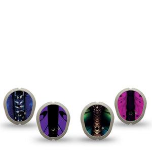 ExpressionMed Flutter Fusion Variety Pack Dexcom G7 Sticker, Dexcom Stelo Glucose Biosensor System, 4-Pack Sticker Variety Rainbow Butterfly Inspired Multipack, Vinyl Decoration Continuous Glucose Monitor Design