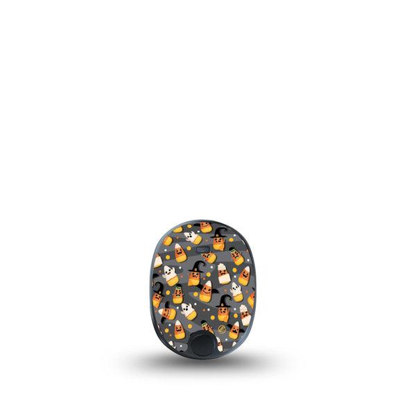ExpressionMed Candy Corn Eversense Sticker, Single Sticker Only, Friendly Spooky dressed Halloween Candy Corn vinyl Eversense device design